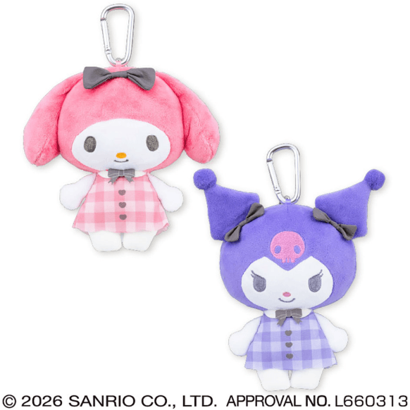 マイメロディ♡クロミ チェックワンピがま口ポーチ