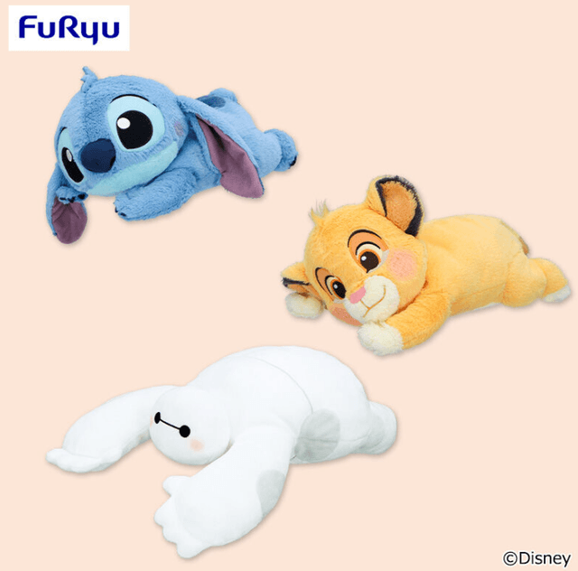 ディズニーキャラクター くったり BIGぬいぐるみ スティッチ・ベイマックス・シンバ