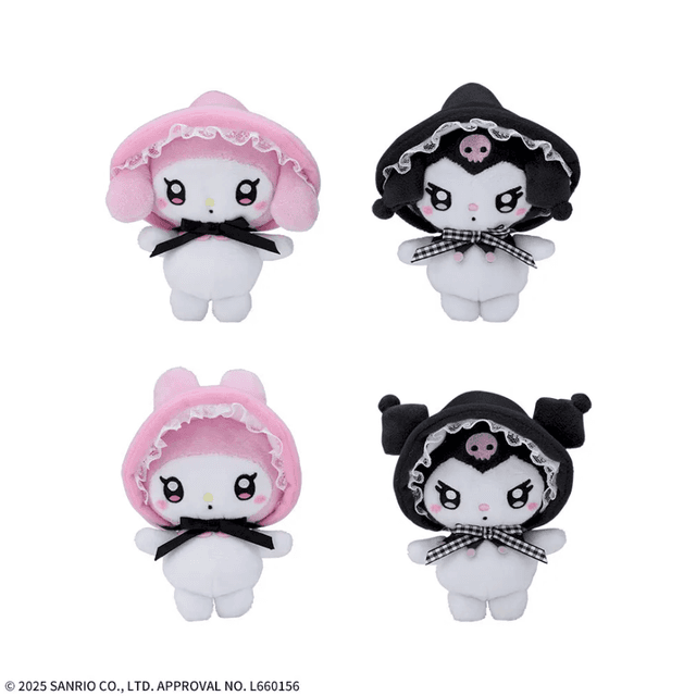 ゆるかわ サンリオキャラクターズ マスコット“マイメロディ・クロミ” PINK&BLACKボンネット