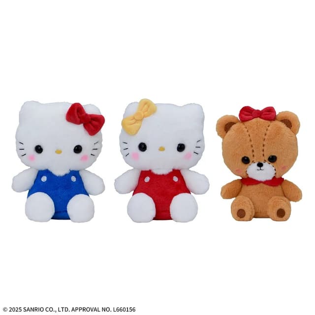 ゆるかわ サンリオキャラクターズ レトロメモリー ぬいぐるみ“ハローキティ&ミミィ&タイニーチャム”(EX)