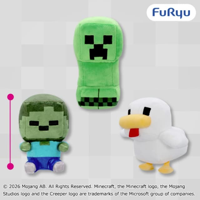 マインクラフト ぬいぐるみ:赤ちゃんゾンビ:ニワトリ:クリーパー