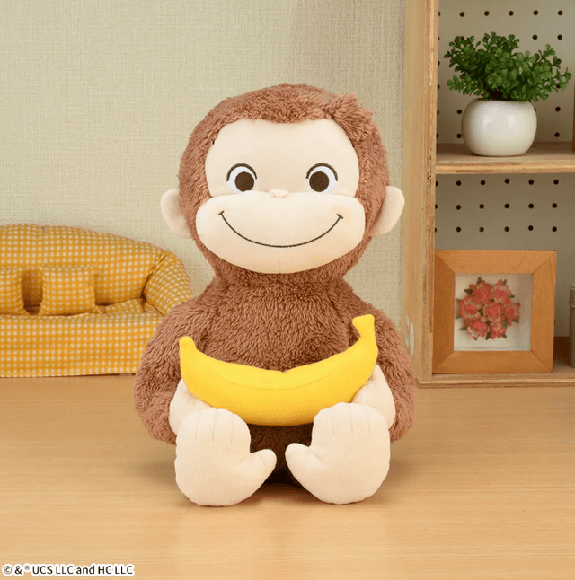 おさるのジョージ 赤いほっぺ Lぬいぐるみ バナナ