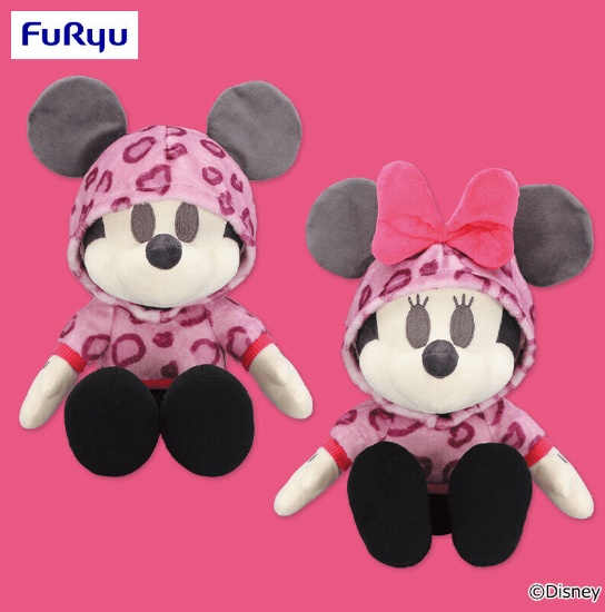 ミッキー&ミニー デココレ ピンクレオパードBIGぬいぐるみ