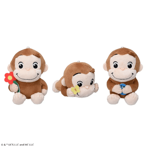 おさるのジョージ ぽってりマスコット ぽかぽか陽気におでかけ