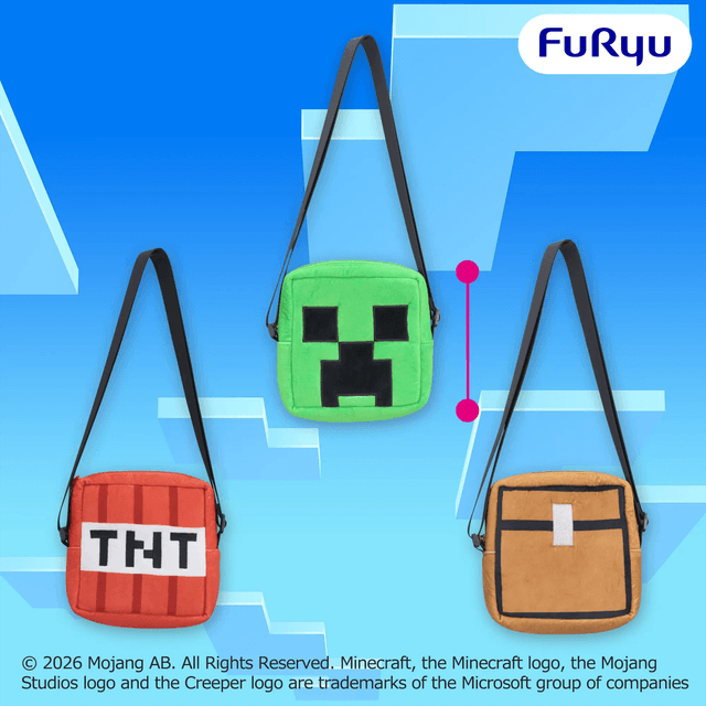 マインクラフト スクエアショルダーバッグ:クリーパー:TNT:チェスト