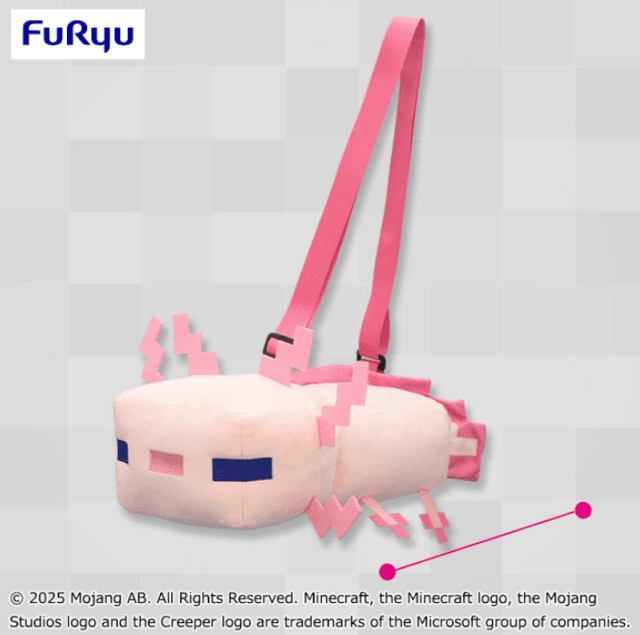 マインクラフト ウーパールーパーぬいぐるみショルダーバッグ