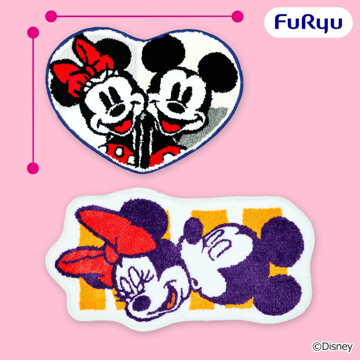 ミッキーマウス&ミニーマウス なかよし ダイカットタフトマット