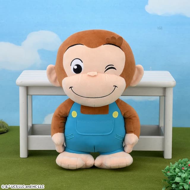 おさるのジョージ ぽってりLLぬいぐるみ オーバーオール