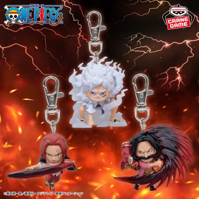 ワンピース フィギュアキーホルダー-モンキー・D・ルフィ/シャンクス/ゴール・D・ロジャー-