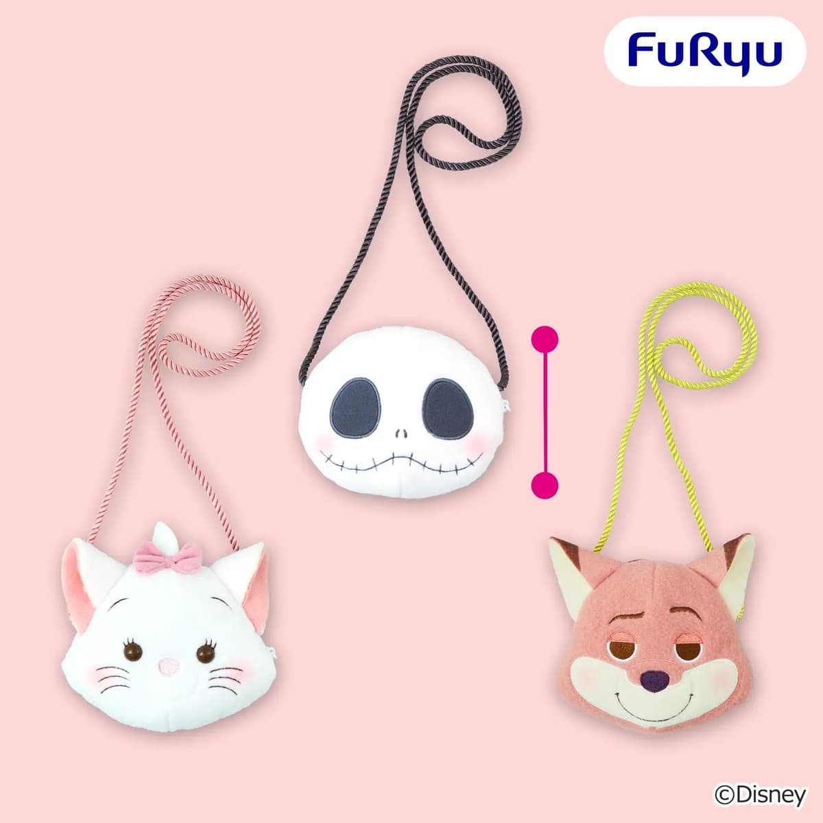 ディズニーキャラクター ミルキーボア ぬいぐるみポシェット~ジャック/ディズニーマリー/ニック~