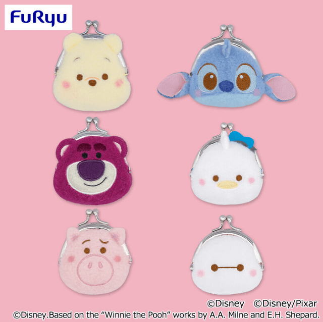ディズニー&ピクサーキャラクター ミルキーボアフェイスがま口ポーチ